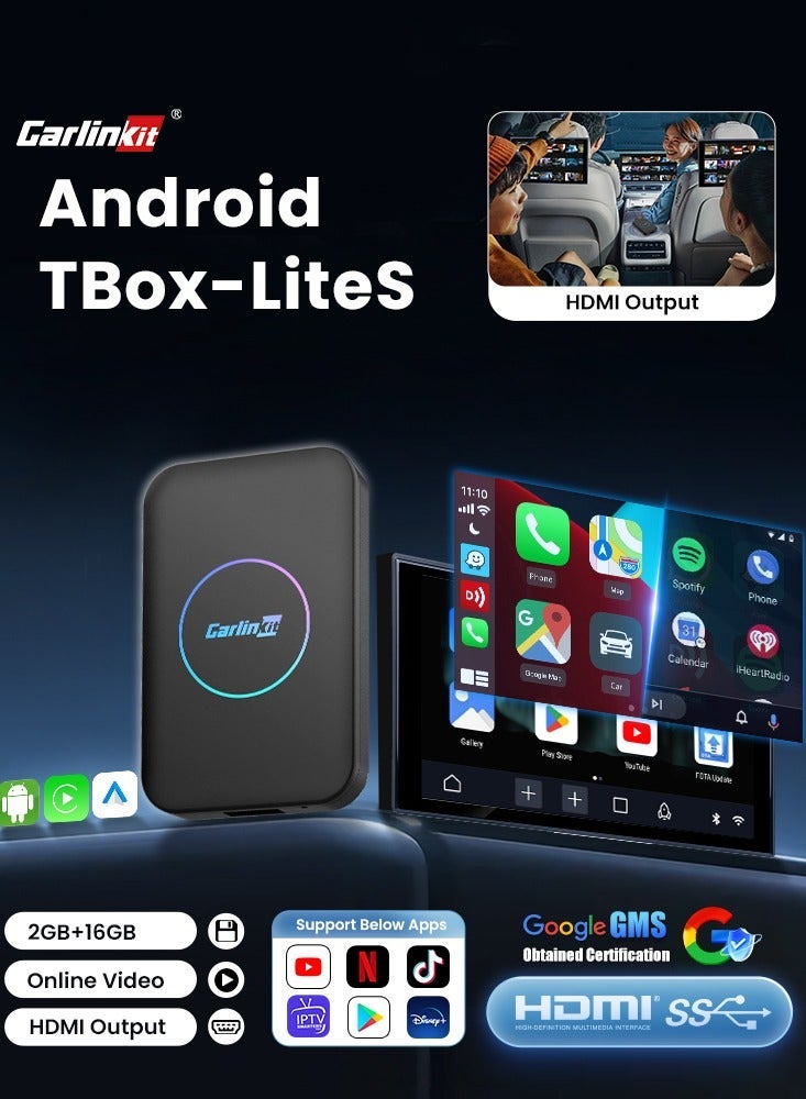 Compare CarlinKit Lite S Android TV Box 5In1 2GB RAM + 16GB ROM Wireless Adapter Support Netflix IPTV Wireless Android Auto&CarPlay Dongle For Car Radio HDMI Output 1080P at KSA Price