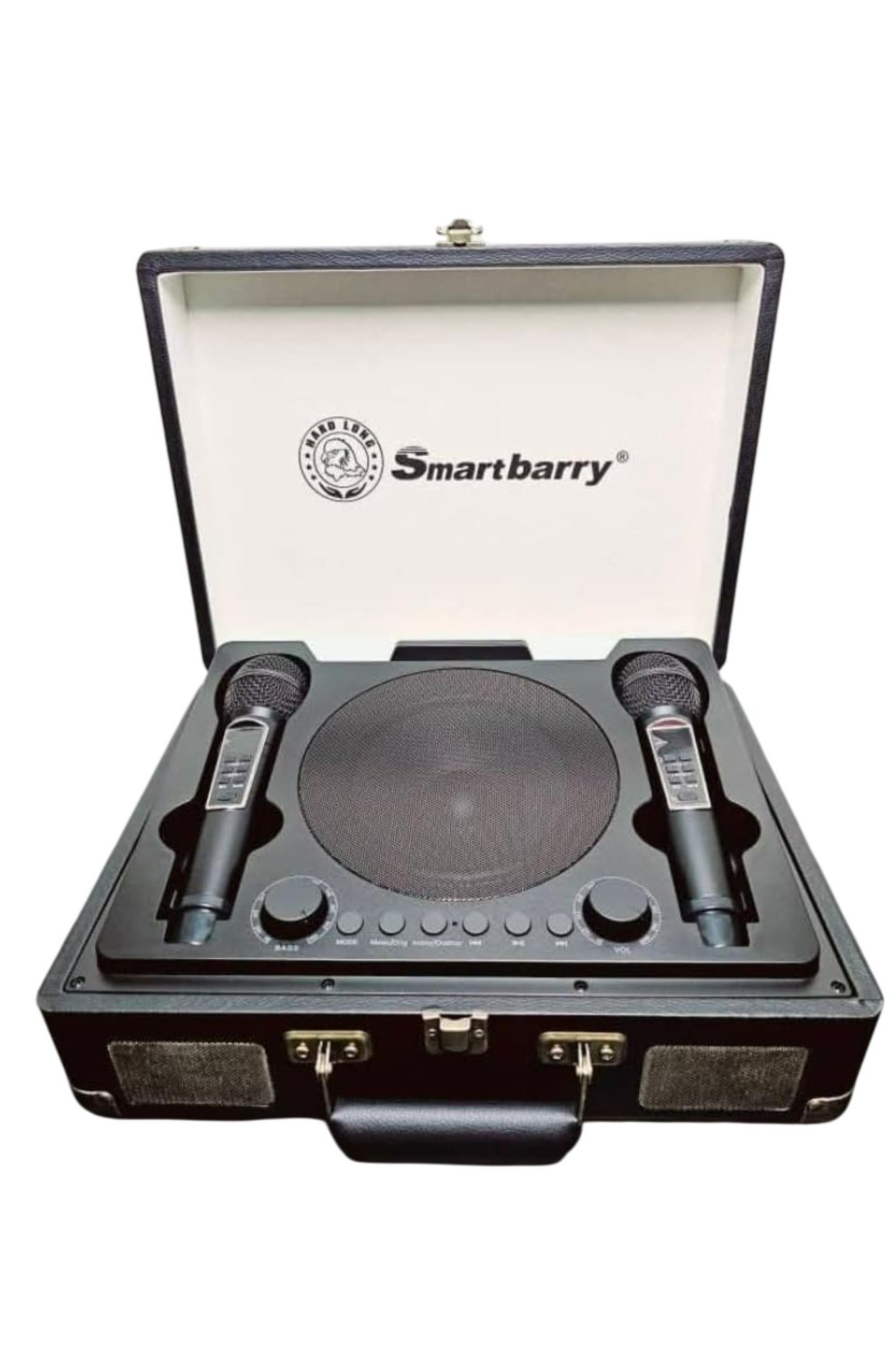 Compare Portable Karaoke Bluetooth Unique SuitCase Speaker with 2 dual Microphones with Karaoke FamilyOffering Indoor & Outdoor KTV ECO FRIENDLY & experience in different enviromentBlack at KSA Price