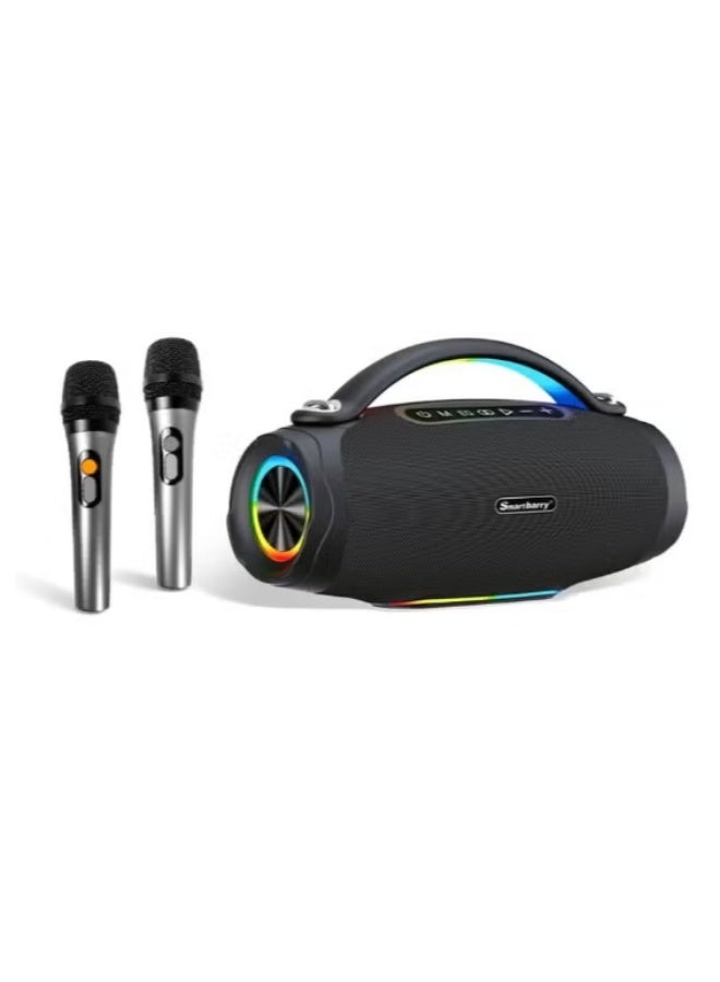 Compare M92 Wireless Karaoke Speaker – Dual Microphones, RGB LED Party Lights, Portable Bluetooth Speaker for Home Parties, Outdoor Gatherings & Music Entertainment at KSA Price
