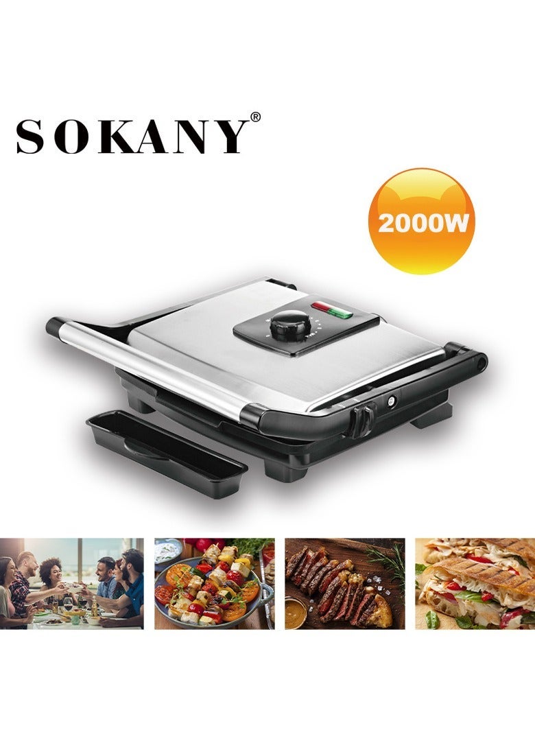 Compare Multifunction Electric Steak Machine, Panini Maker, Bread Machine, 2000W, KJ202, Black at KSA Price