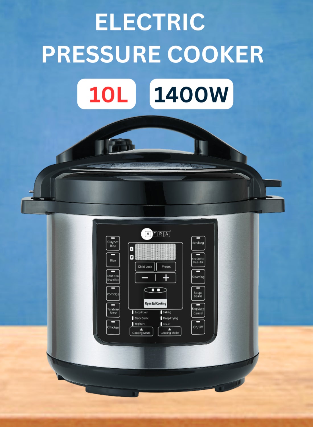 Compare Electric Pressure Cooker | 10L Capacity | 1400W | Multifunctional | NonStick Cooking Pot | Stainless Steel Outer Pot | Aluminum Inner Pot | 2Year Warranty 10 L 1300 W AF1035PCSS BlackSilver at KSA Price