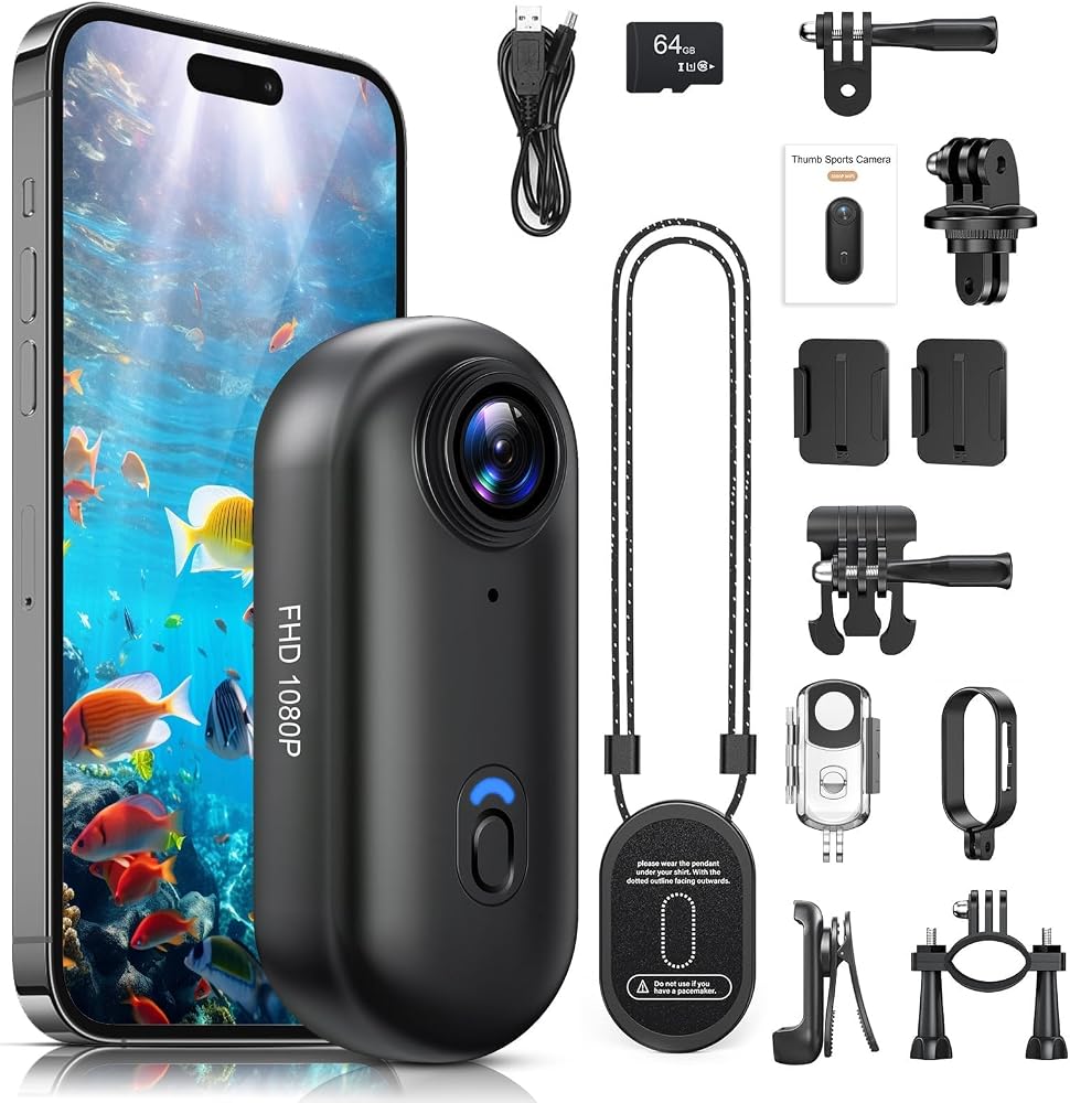 Poat Mini Action Camera, Waterproof POV Body Camera…
