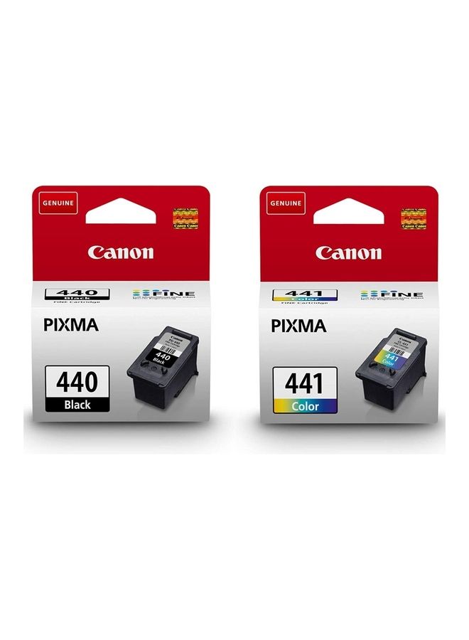 Compare Set Pack of 2 Pixma PG440  CL441 Ink Cartridge Set Black & Tri Color at KSA Price