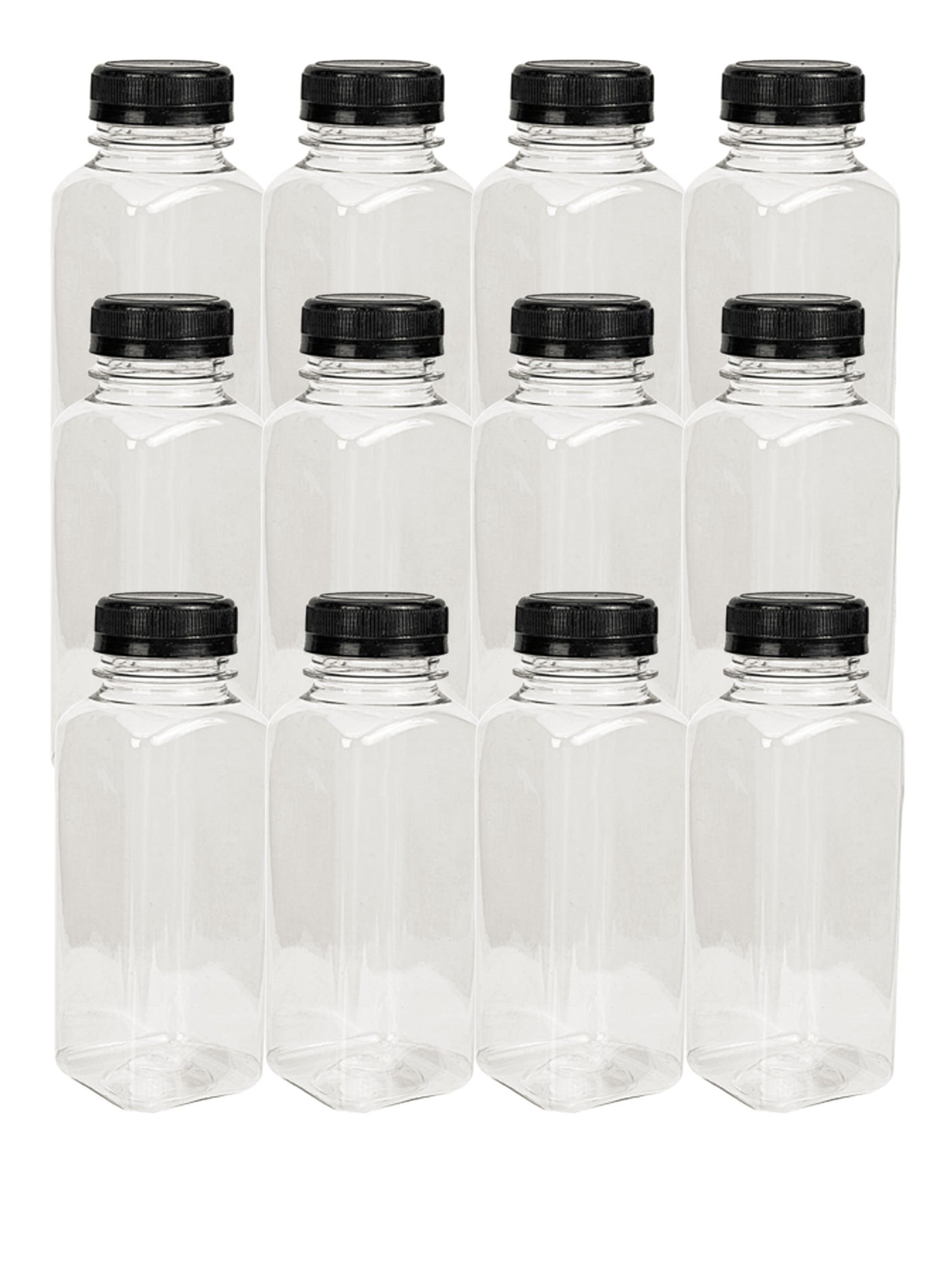 Empty Plastic Reusable Square Bottles 12Pcs 500ml/16Oz…