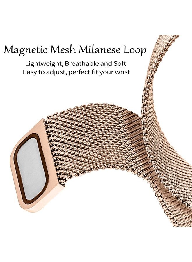 Compare Magnetic Band Compatible with Apple Watch Band 38mm 40mm 41mm 42mm 44mm 45mm Milanese Strap with Bling Case and Screen Protector, Dressy Stainless Steel iWatch Loop for Women Rose Gold 42mm at KSA Price