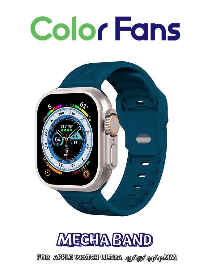 Compare Soft Silicone Sport Band for Apple Watch Ultra 49mm, 45mm, 44mm, 42mm  Rock Blue  Replacement Strap for iWatch Series 8, 7, SE, 6, 5, 4, 3, 2, 1  For Men and Women at KSA Price