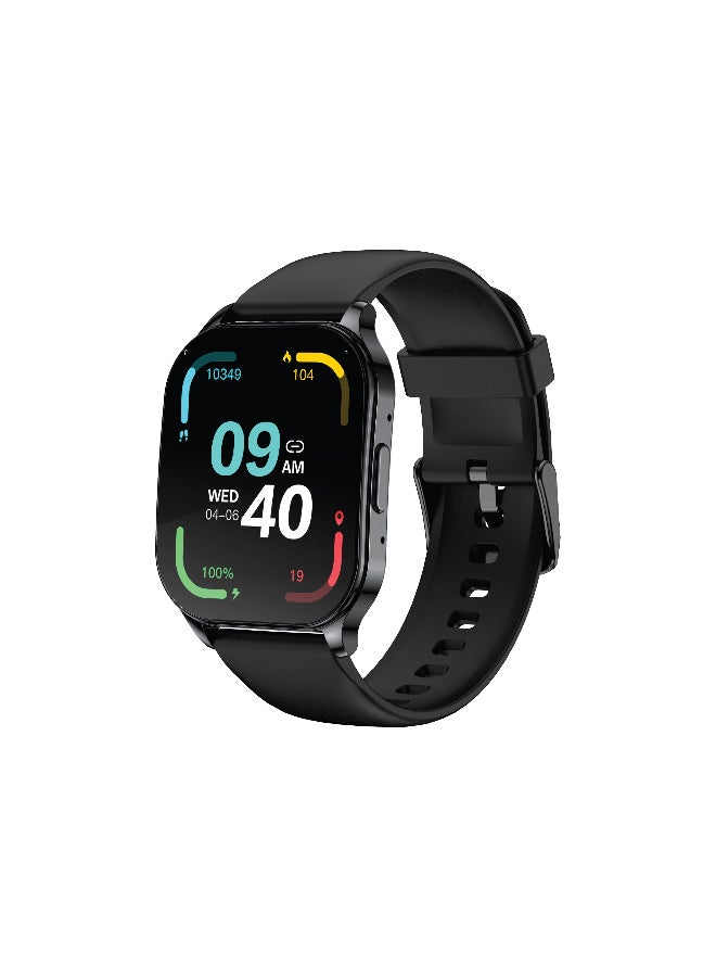 Compare Smart Watch  1.96 HD Display, Bluetooth Calling, IP68 Waterproof, 300mAh Battery with Free Extra Strap  Black at KSA Price