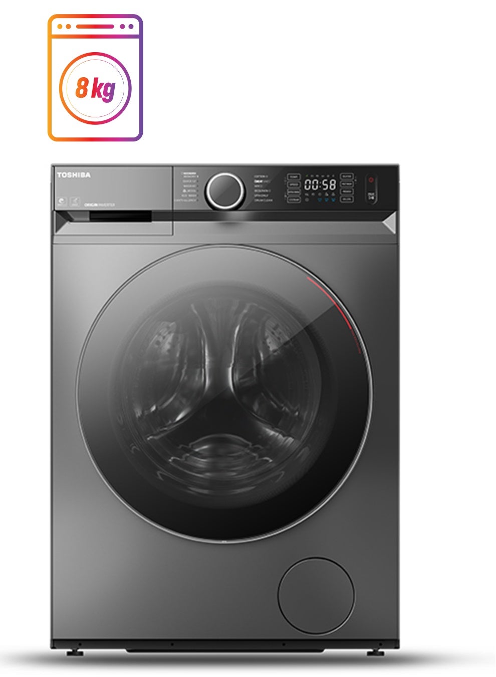 Compare 8 Kg  Front Load Washing Machine, 1400 RPM, 16 Programs,, ECO Cold Wash, Fast And Steam Wash 8 kg 8 kg TWBL90A4BSK Silver at KSA Price