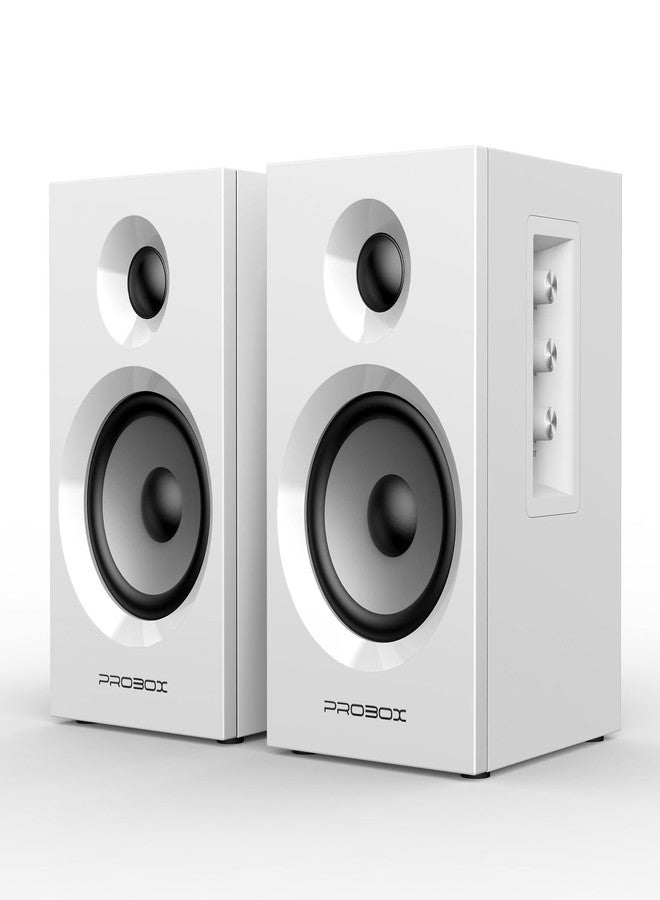 Compare Probox BT16 Active Bookshelf Speakers 3.5 Woofer with 1 Tweeter, 60W RMSBluetooth 5.3, Builtin 24bit DAC USB Dynamic 3D 2.0 Surround Sound, Computer Gaming PC Speakers  White at KSA Price