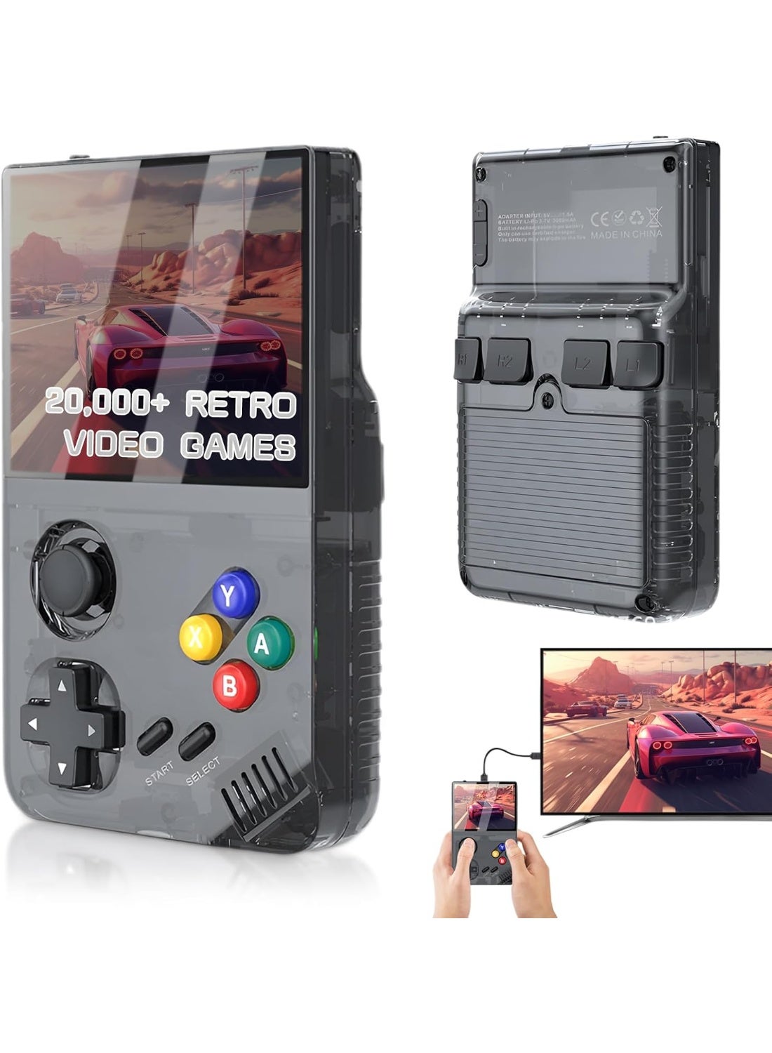 Compare Retro Handheld Game Console – Portable Video Game Player with 3.5 IPS HD Screen, Builtin Classic Games, 3000mAh Rechargeable Battery, Emulator Support, Mini Pocket Gaming Console for Kids & Adults at KSA Price