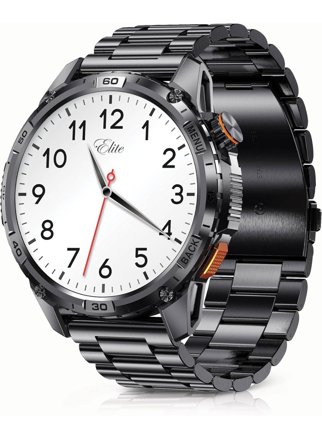 Compare Xcell ELITE8 Smartwatch | 1.43 AMOLED Display | Bluetooth Calling | IP67 Waterproof | Wireless Charging | Heart Rate & SpO2 Monitor | MultiSport Modes | iOSAndroid Gun Frame with Black Metal Strap at KSA Price
