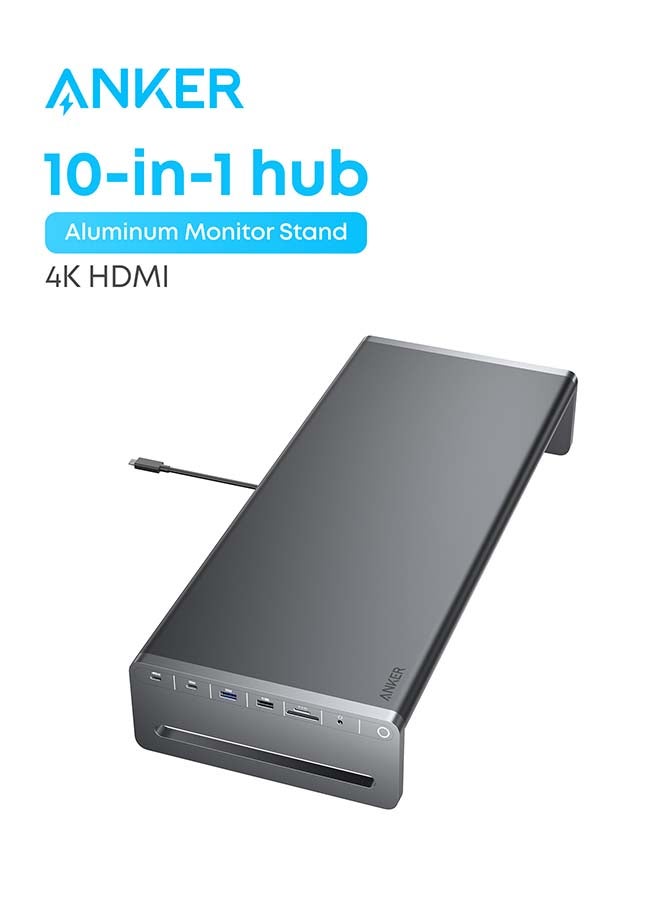 Compare USBC Hub, 10in1 Aluminum Monitor Stand with 100W PD, 5Gbps USB Ports, and 4K@60Hz HDMI Display, BuiltIn 3.3 ft Cable, ClutterFree Desk for MacBook, Dell, and FullFunction USBC Devices at KSA Price