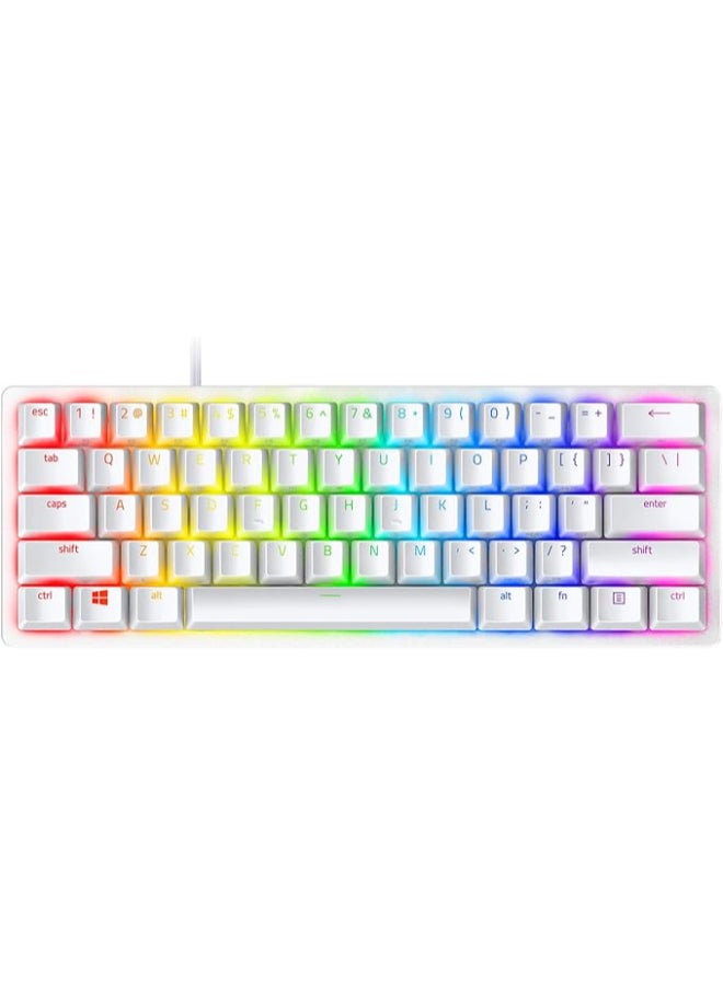 Compare Razer Huntsman Mini 60% Gaming Keyboard Purple Switch: Fast Keyboard Switches, Clicky Optical Switches, Chroma RGB Lighting, PBT Keycaps, Onboard Memory  Mercury White I RZ0303390300R3M1 at KSA Price