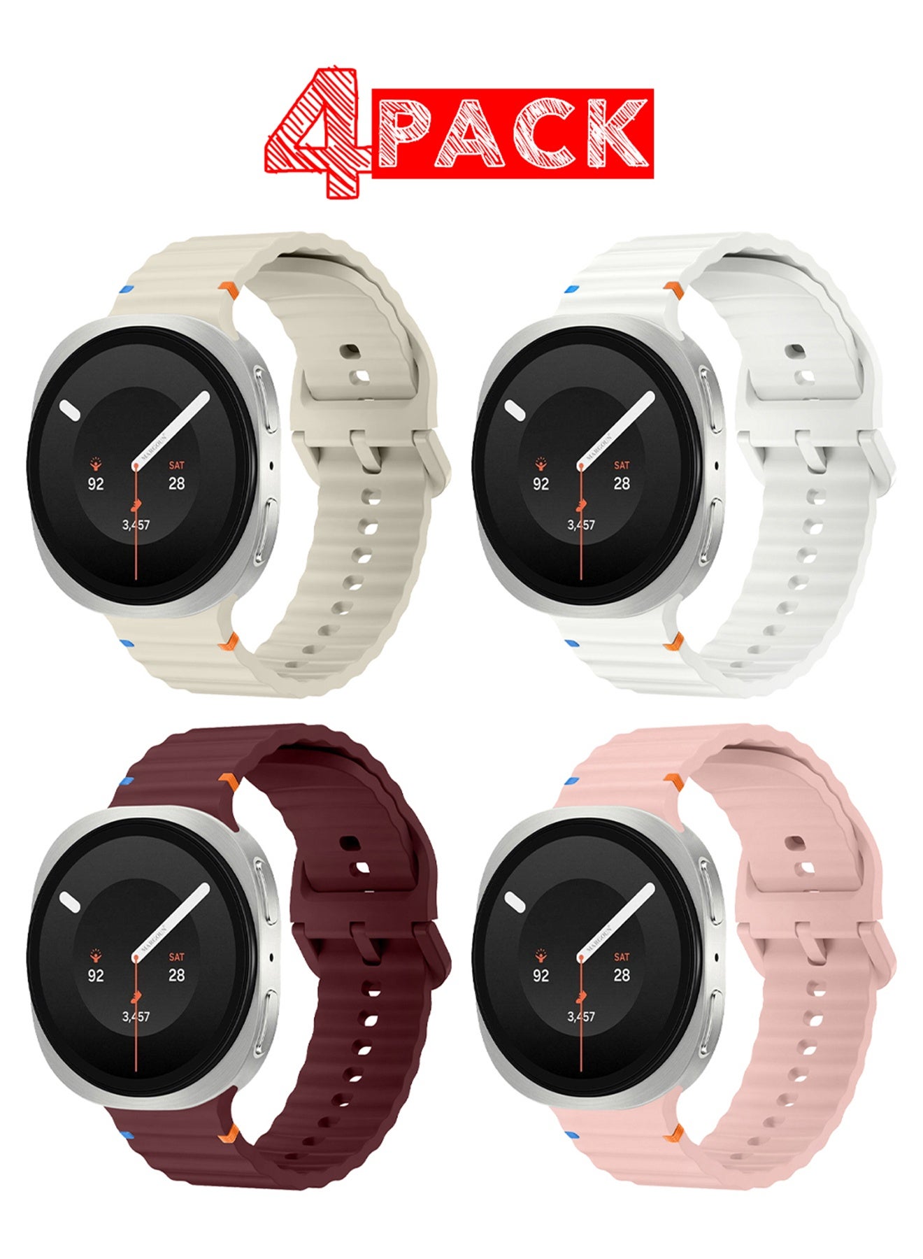 4 PACK Silicone Ocean Band Compatible with Samsung…