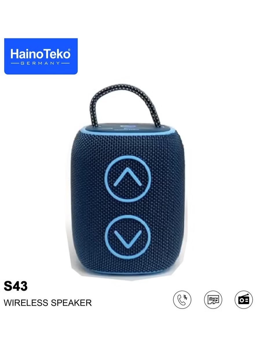Compare S43 Portable Speaker with Button Control and RGB Color – Compact, HighQuality Sound with Dynamic LED Lighting, Ideal for Indoor & Outdoor Use, Blue at KSA Price