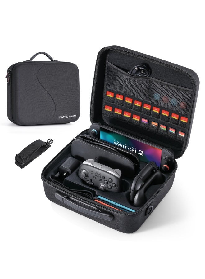 Compare Carrying Case for Nintendo Switch 2 2025, Large All in One Hard Travel Case with Game Card Slots, Portable Protective Carry Bag for Switch 2 Accessories, Pro Controller and Other Accessories at KSA Price