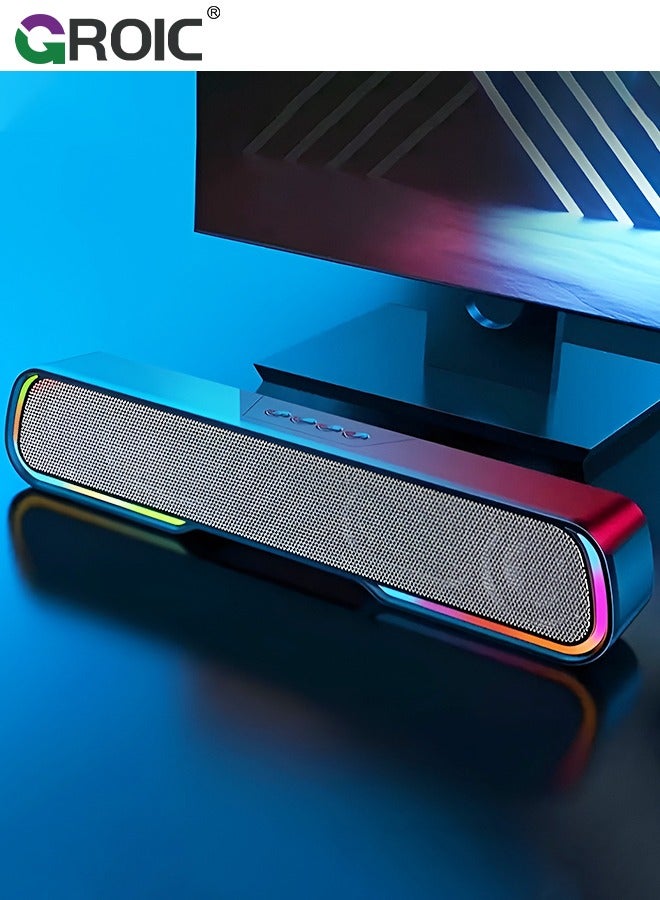 Computer Speaker Sound Bar, Wired & Wireless Bluetooth…