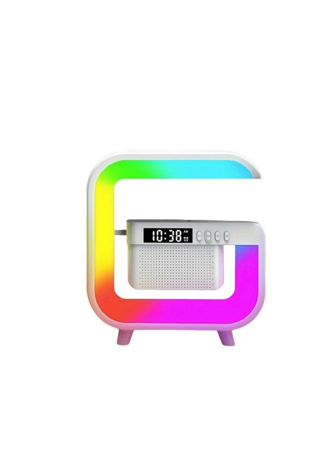 Compare Explosions G3 Wireless Charging Bluetooth Speaker with Alarm Clock, RGB Atmosphere Light, 5W Audio Output & Smart Bedside Speaker for Bedroom, Office & Home Décor at KSA Price