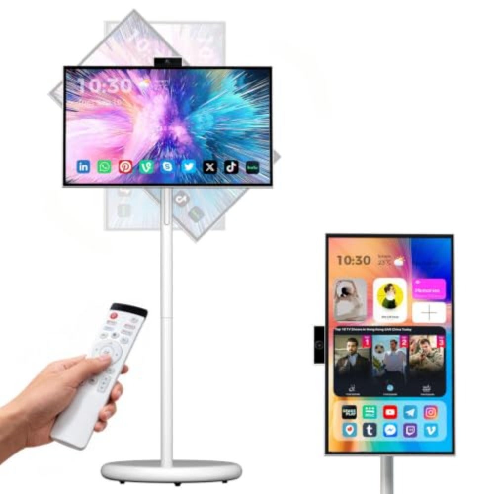 Compare Smart Portable TV On Wheels 27 Inch Cordless Rolling TV with WiFi 1080P Android 15 EDLACertified Touch Screen Monitor 27000mAh BuiltIn Battery 6GB RAM + 128GB Storage Home Office Travel Use at KSA Price