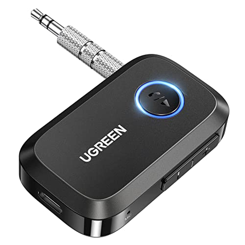 Compare UGREEN 5.4 Aux Bluetooth Adapter, Noise Cancelling 3.5mm AUX Bluetooth Car Adapter, Wireless Audio Receiver for Home StereoWired Speaker, 15H Battery Life at KSA Price