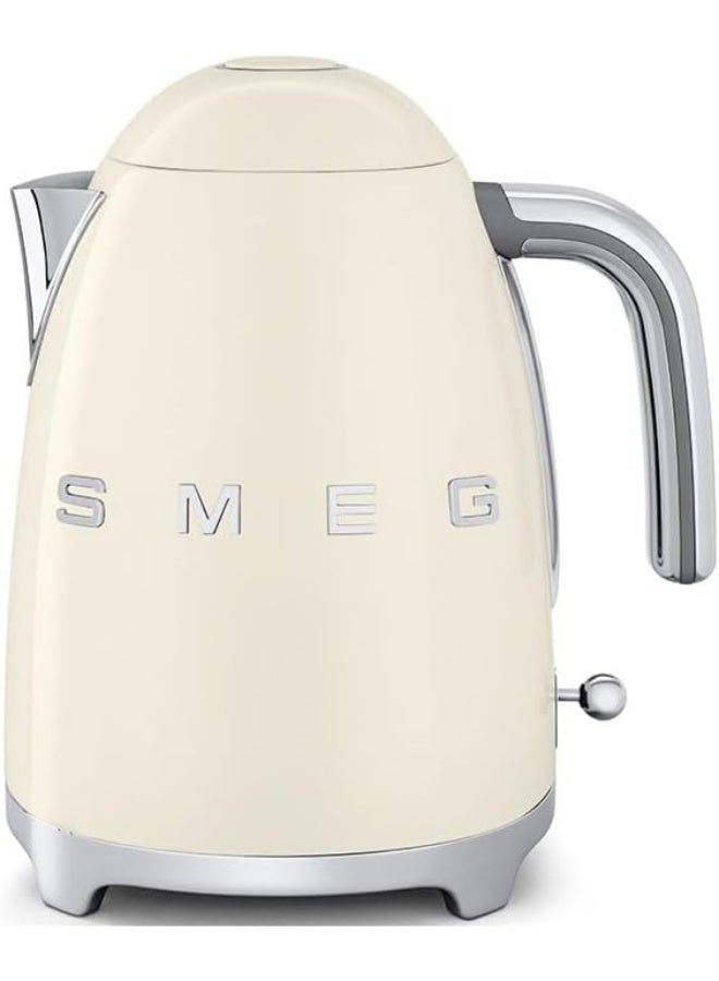 Compare Smeg  KLF03CRUK, 50S Retro Style Kettle, 1.7 L Capacity With Water Level Indicator, 360 Swivel Base, AntiSlip Feet, Soft Opening Lid, Stainless Steel, Cream 1.7 L 2400 W KLF03CREU Cream at KSA Price