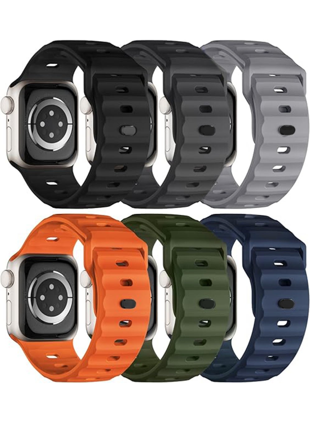 6 Pack Sport Bands Compatible with Apple Watch…