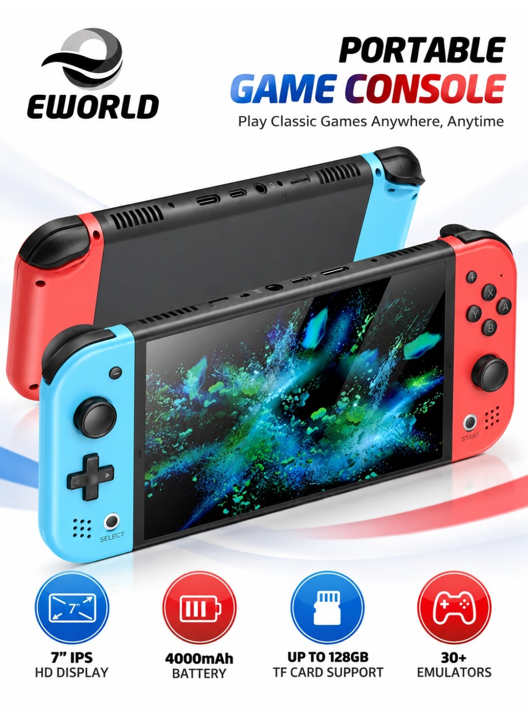 M20 Retro Handheld Game Console, 7-Inch IPS…