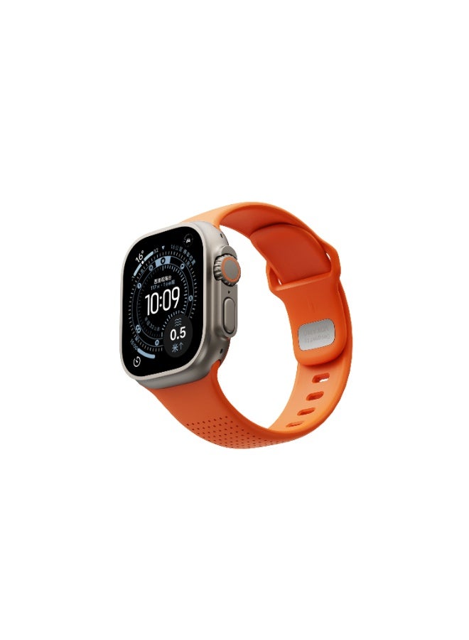 Compare VOKAMO iStar Fluororubber Metal Buckle Watch Strap Compatible with Apple 44MM  45MM  46MM  49MM  ORANGE at KSA Price