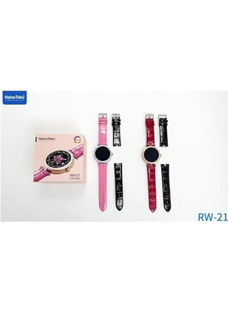 Compare Stylish RW21 Smart Watch for Girls & Women with Bluetooth Calling, Heart Rate Monitor, Sleep Tracking & Fitness Modes | Elegant Design, Touch Display, Long Battery | Compatible with iOS & Android at KSA Price