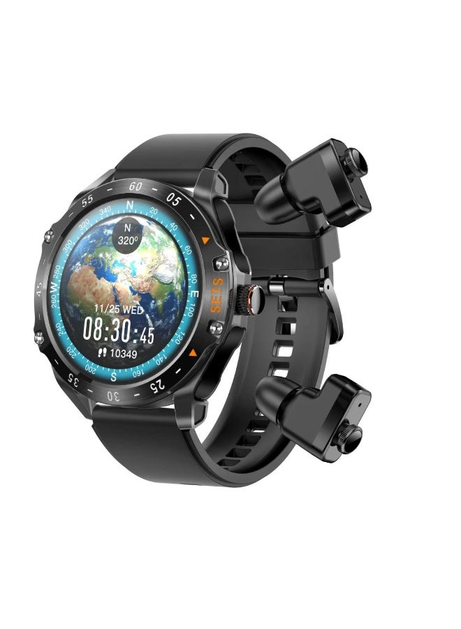 Porodo Hype Smartwatch with Earbuds, Bluetooth Calls,…