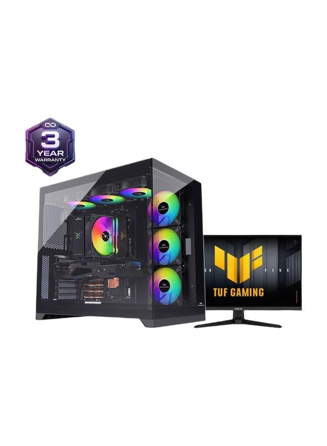 Compare INFINIARC RTX 3050 GAMING DESKTOP PC CUBE Case, B760 Motherboard, RTX 3050 6GB GPU, Core i5 CPU, 16GB DDR4 RAM, 1TB SSD M.2, Digital ARGB Air Cooler, 750W Gold PSU, Windows Pro, Black black & TUF Gaming Series 5, 23.8inch FHD 1920 x 1080, FastIPS, 240Hz, 0.3ms, GSYNC, AMD FreeSync, 99% sRGB, Gaming Monitor  VG249QM5AJ Infiniarc Edition Black Bundle at KSA Price