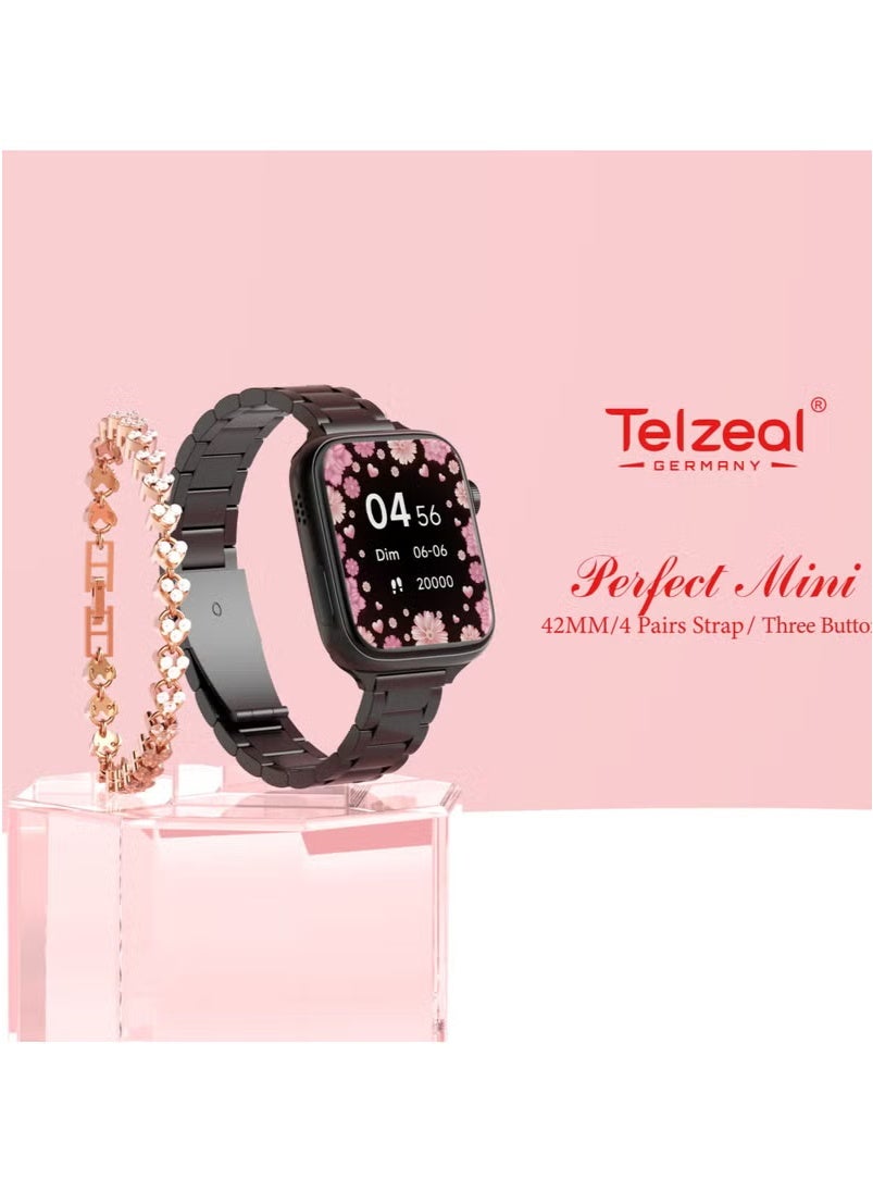 Perfect Mini Ladies Smart Watch – 42mm Stylish Touchscreen…