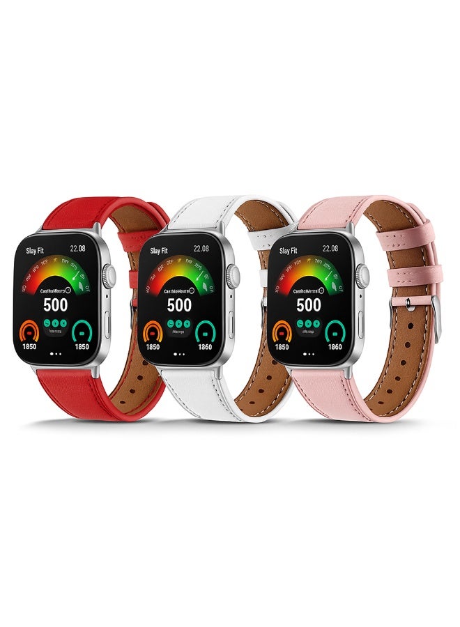 (Pack of 3) Leather Straps Compatible with Huawei…