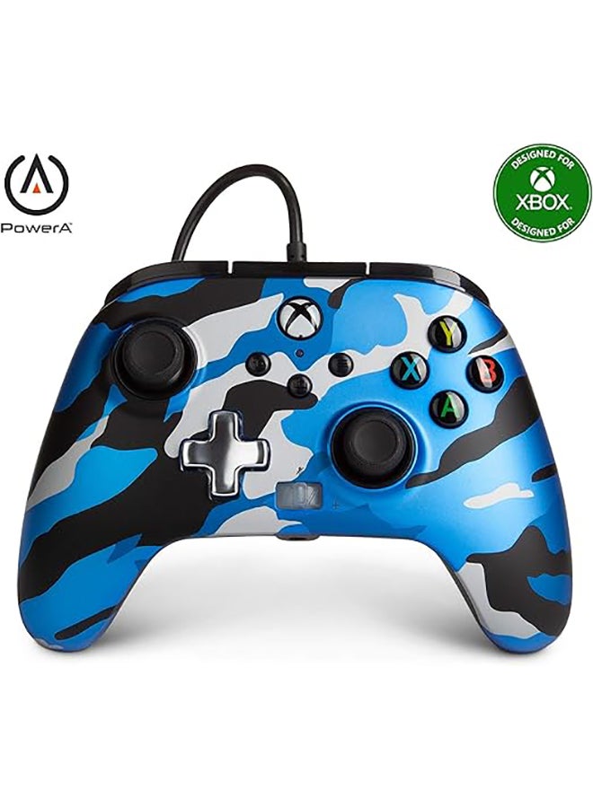 PowerA Enhanced wired controller metallic camo blue…