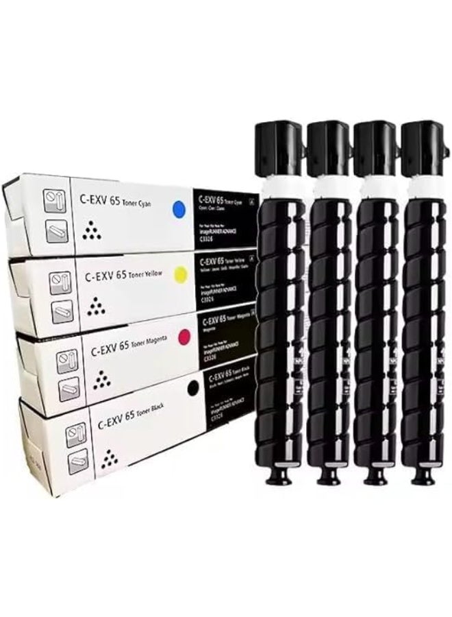 Compare C EXV 65 Full Combo Set This Compatible toner cartridge is suitable for Printer Canon IR Adv DXC5840i, DXC5850i, DXC5860i, DXC5870iCEXV 65 Black Cyan Magenta Yellow at KSA Price