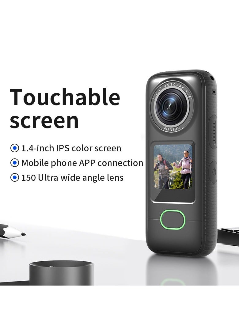Compare 4K Ultra HD Action Camera with 1.4 Touch Screen, 150° Wide Angle Lens, IPX6 Waterproof Sports Cam, WiFi Sharing, Long Battery Life, TimeLapse & Slow Motion Modes at KSA Price