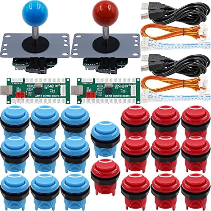 Compare ARCADE GAME 2 PLAYER CONTROLLER DIY KIT MICROSWITCH RECESSED BUTTON 4&8 WAY JOYSTICK ZERO DELAY USB ENCODER FIGHTING STICK HANDLES CONSOLE FOR PC MAME RASPBERRY PI RETROPIE at KSA Price