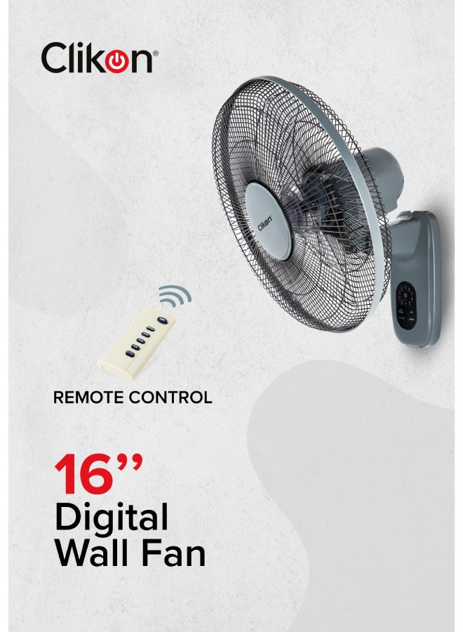 16-Inch Wall Fan with Remote Control, 5 Leaf…