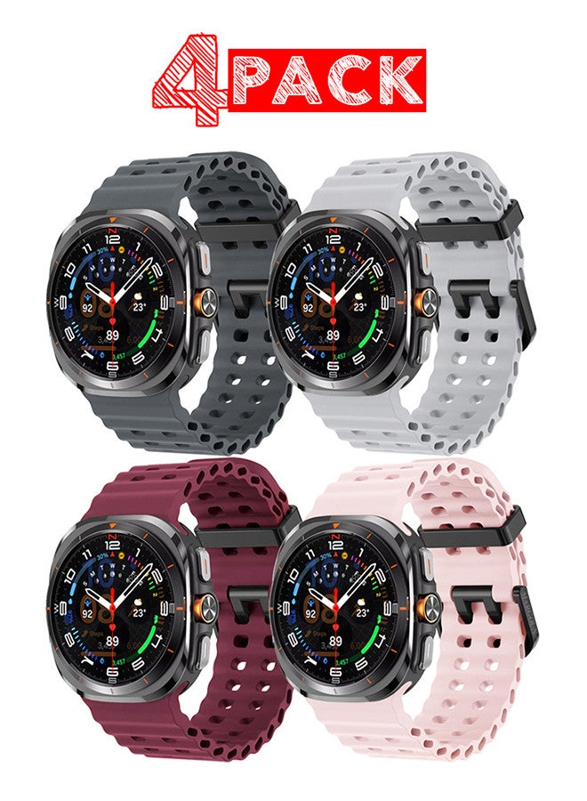 (for Samsung Galaxy Watch 7 Ultra) 4 Pack Silicone…