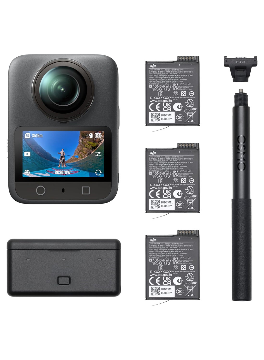 Compare Osmo 360 Adventure Combo, 360 Camera With 1Inch 360° Imaging, Extended Battery Life With 3 Batteries, Native 8K 360° Video, 4K120fps & 170° Boost Video, Action Camera for Sports, Vlog at KSA Price