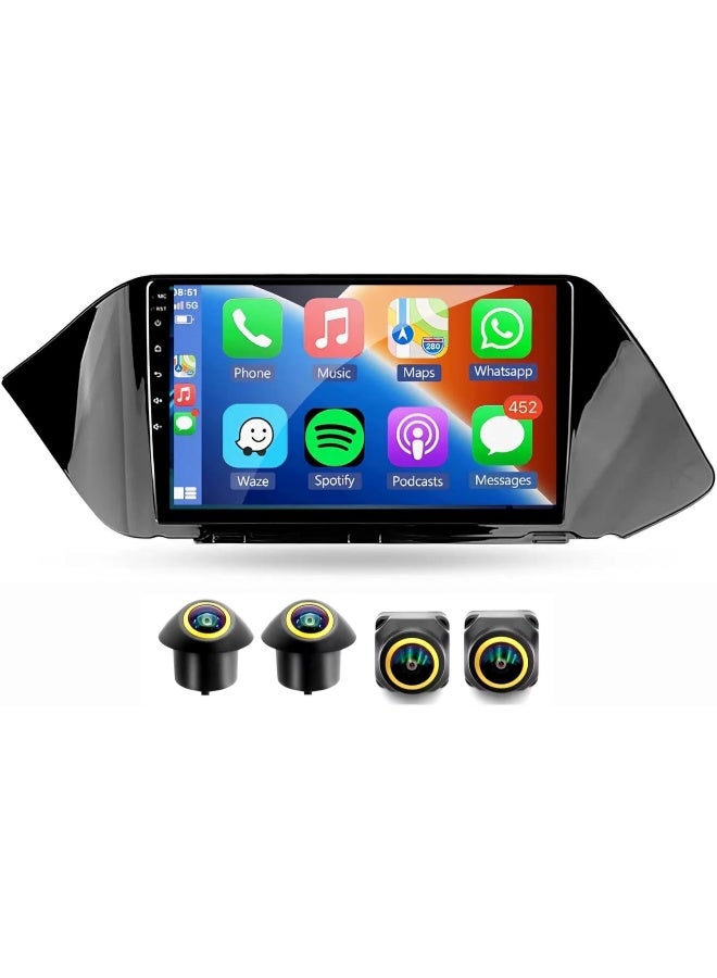 Compare Fit Hyundai Sonata Car Stereo Sonata Android Screen 20192023 With Apple Carplay Android Auto Wireless WiFi DSP FM&AM BT AHD Camera Included Fast Interface QLED 4+32GB 360D Cameras at KSA Price