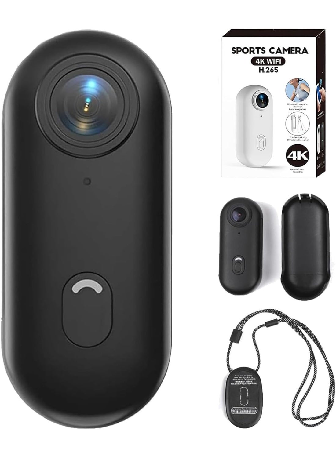 Compare Ultimate 4K Wearable Mini Action Camera  ThumbSized 36g Body Cam with Magnetic Mount, 30m Waterproof, 150 Min Battery, WiFi, 170° WideAngle & AntiShake for HandsFree Cycling, Diving, Vlogging, and Sports POV Recording at KSA Price