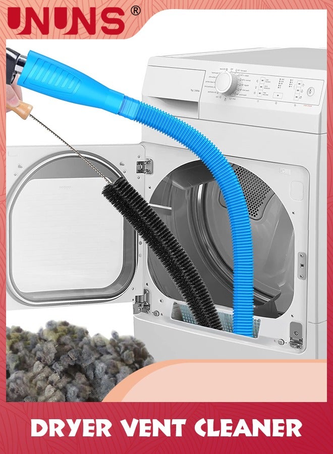 Compare 2 Pieces Dryer Vent Cleaner Kit,Dryer Lint Vacuum Attachment Lint Remover,Lint Remover Refrigerator Coil Brush,Blue at KSA Price