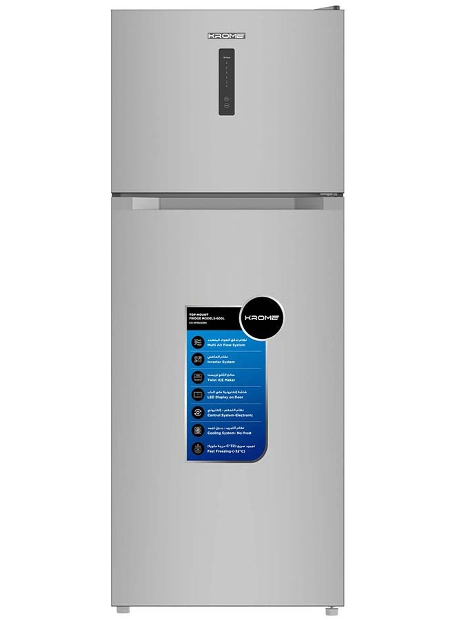 Compare Inverter Double Door Refrigerator, 600L Capacity, Total No Frost, Multi Air Flow, LED Display, Twist Ice Maker, Door Alarm, HumidityControlled Crisper KRRFF600MII Silver at KSA Price