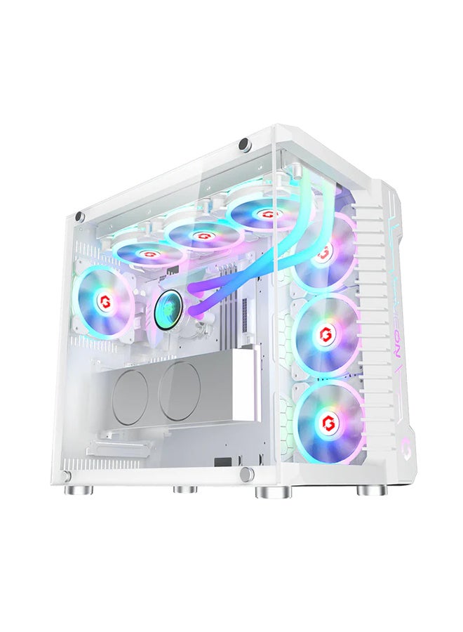 Compare Emperor Arctic III Series Mid Tower Gaming Case  ARGB+Remote, 7 Fans Case White at KSA Price