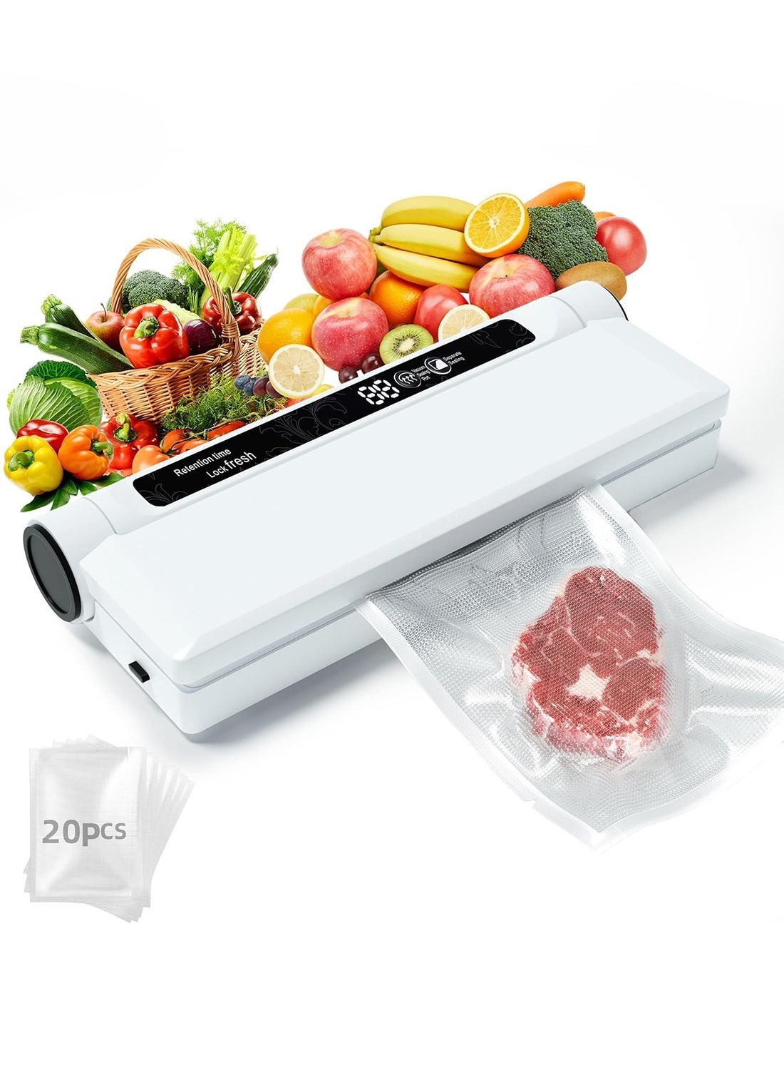 60KPA Strong Suction Food Vacuum Sealer Machine -…