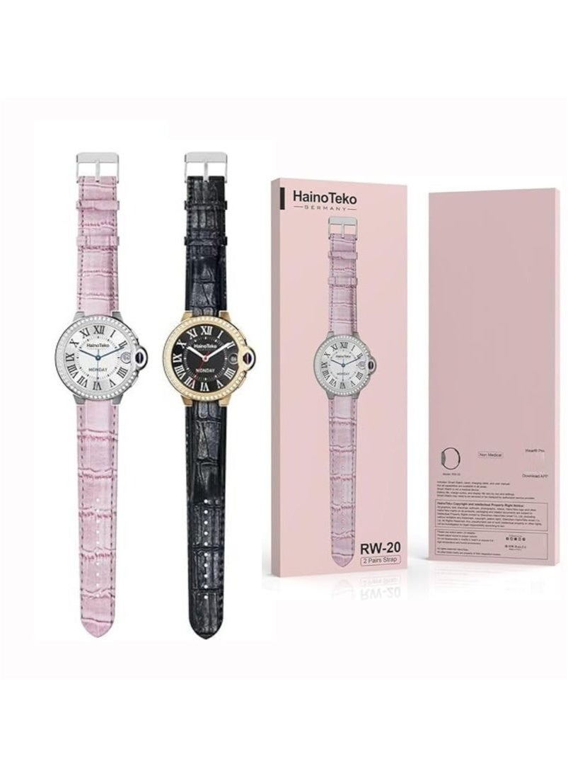 Compare Women’s Smartwatch in Elegant Pink with 2 Stylish Strap Sets, HD Full Touch Display, Bluetooth Calling, Heart Rate & Sleep Monitoring, Step Counter, Smart Notifications, Long Battery Life – Perfect for Girls & Women, GiftReady Package at KSA Price