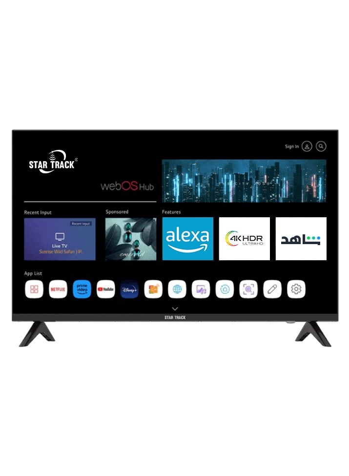 Compare STAR TRACK 100 4K Smart TV | webOS Hub, Bezel less, Magic Remote, Bluetooth, Netflix, YouTube, Satellite Receiver at KSA Price