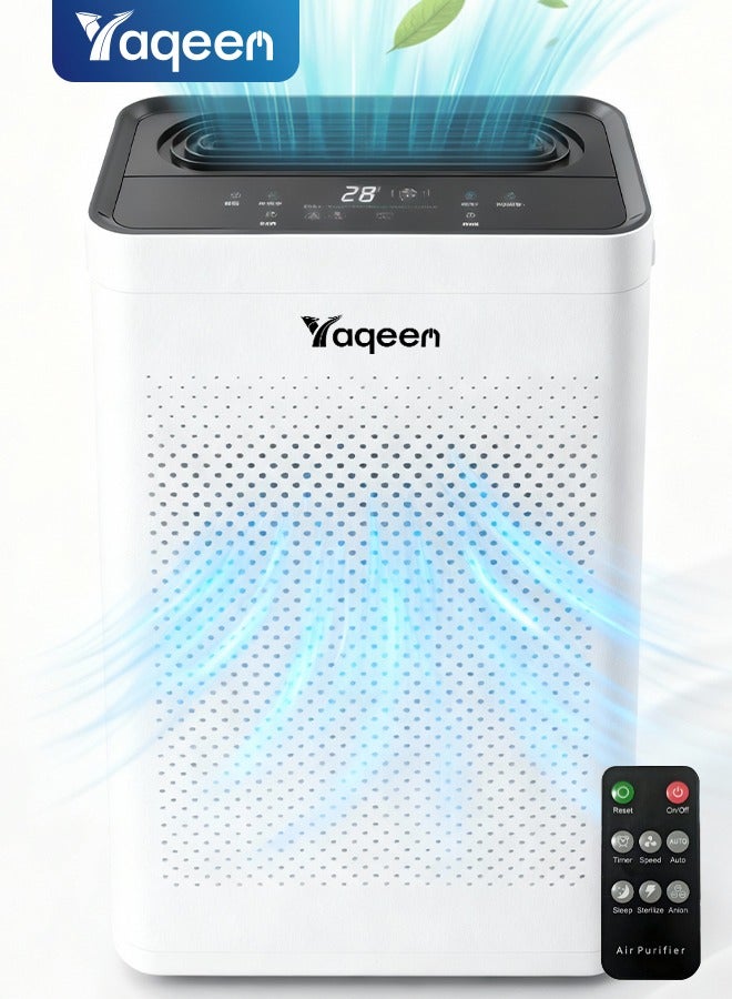 Compare Air Purifier For Home Large Room Cover 50m³, Air Cleaner With Ionizer PM 2.5 Air Quality Sensor H13 Hepa Filter Removes 99.99% PollutantsPet DanderSmoke Dust, Air Filter For Home Large Room Bedroom Office at KSA Price