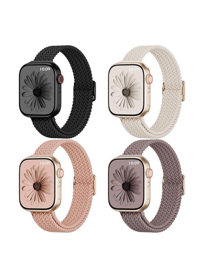 (Pack of 4) Slim Braided Stretchy Nylon Bands…